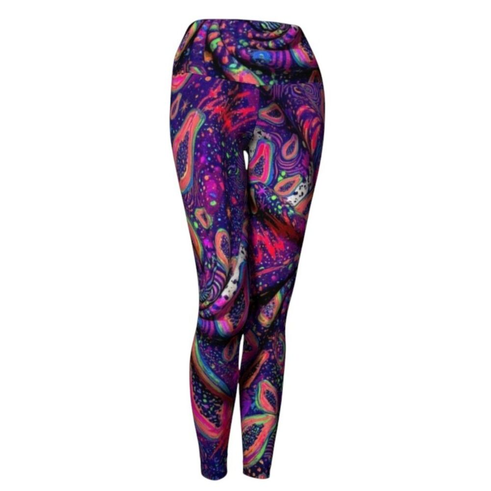 Cosmic Papaya Abstract Yoga Leggings